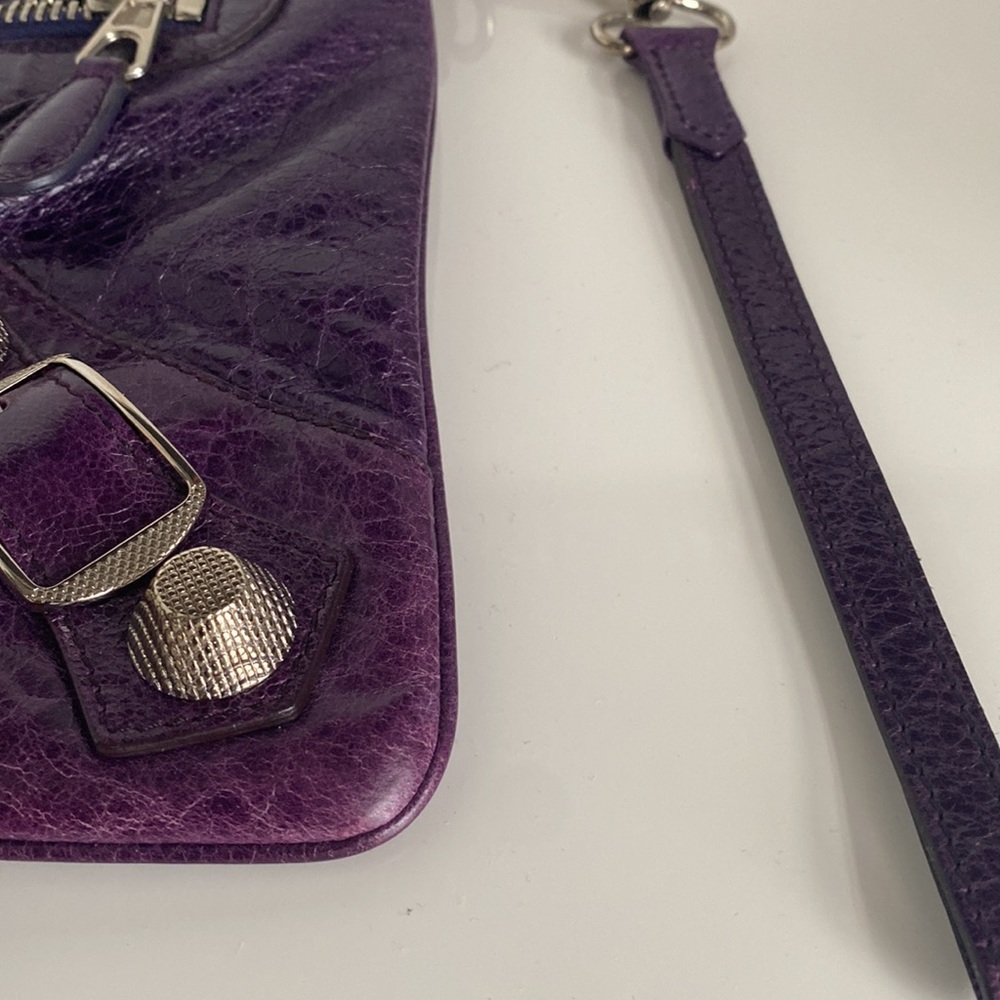 SOLD- Balenciaga Vintage Giant Motocross Flat Violet Purple Clutch Bag Wristlet - Picture 7 of 17